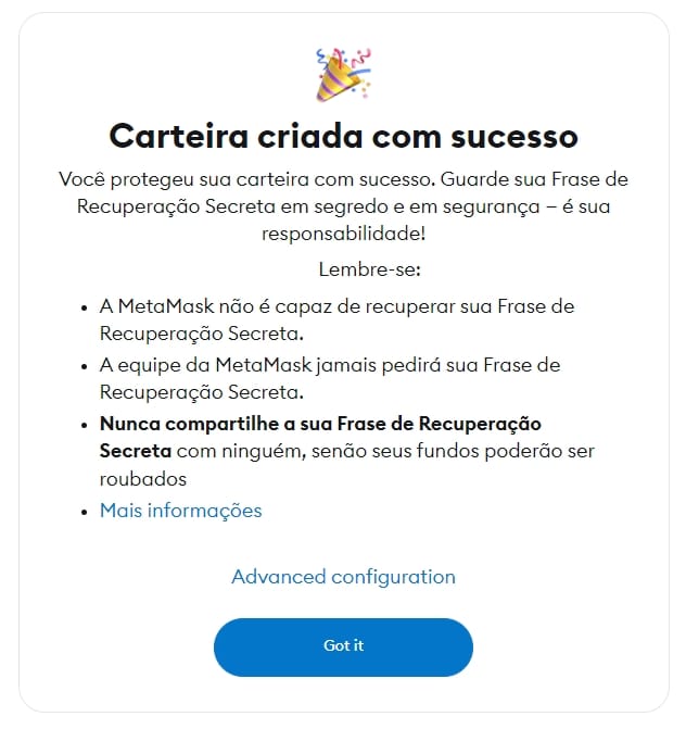 metamask criada